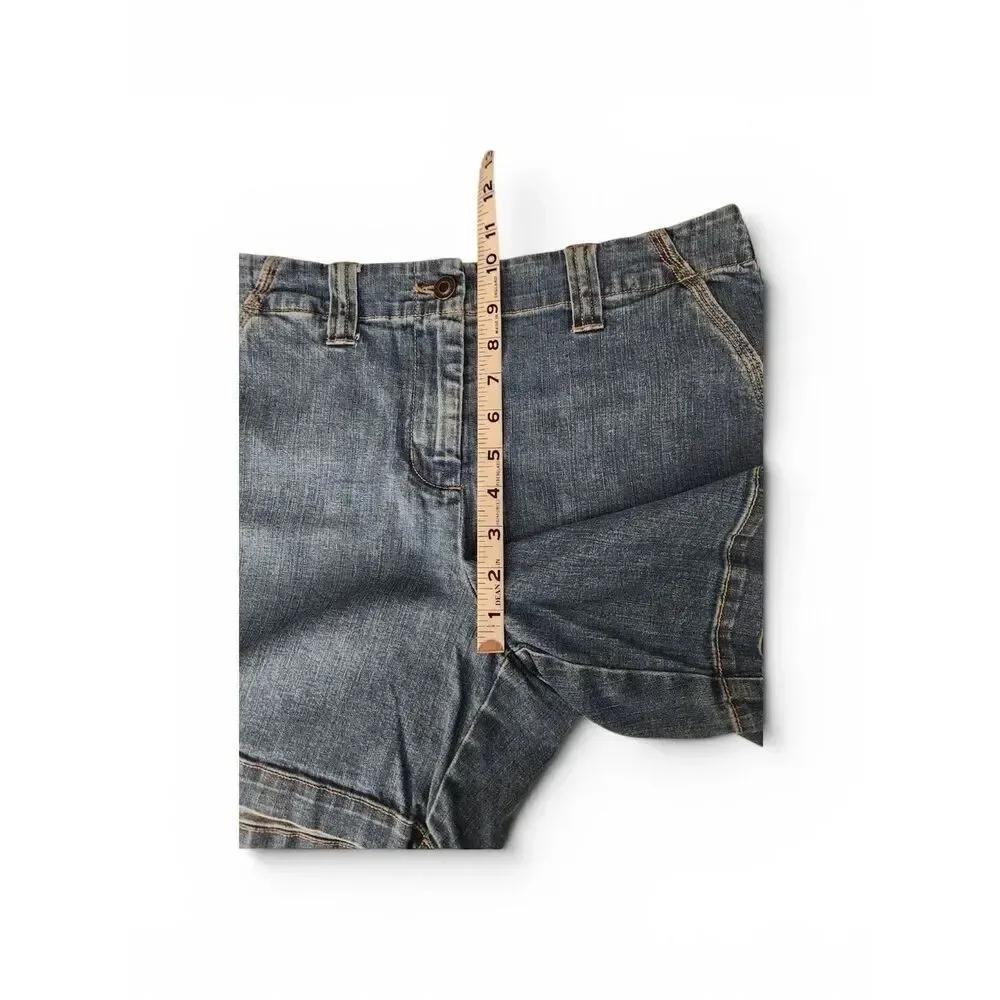 Talbots Petites Stretch High-Rise Denim Shorts Dark Blue Size 10P